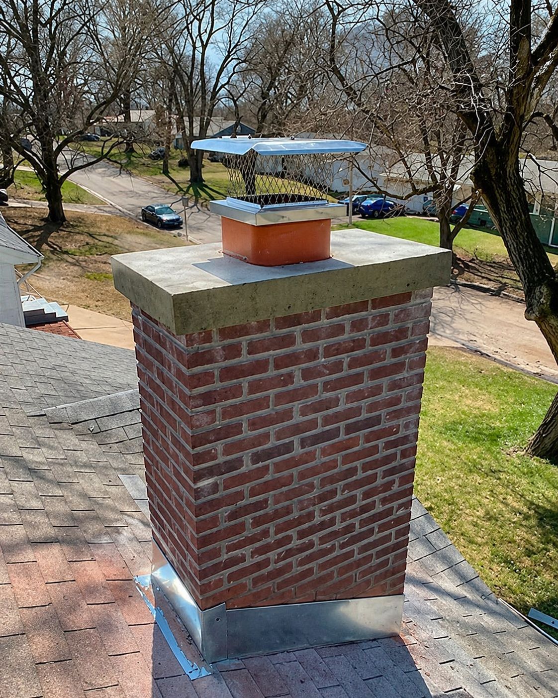 Restored chimney after Circle City Chimney repair — Indianapolis, IN